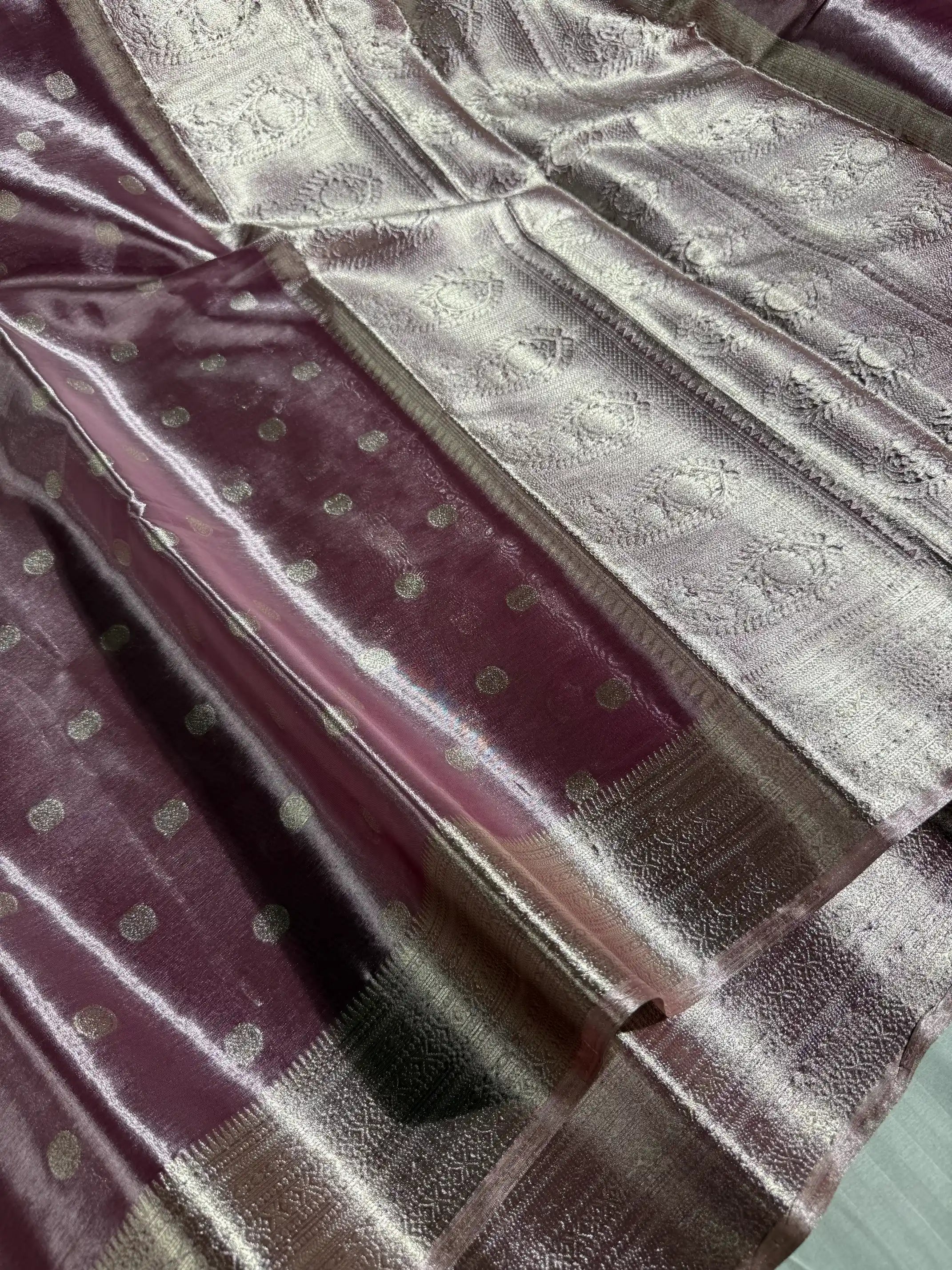 Light Lavender Kathan Tissue Silk Banarasi Saree