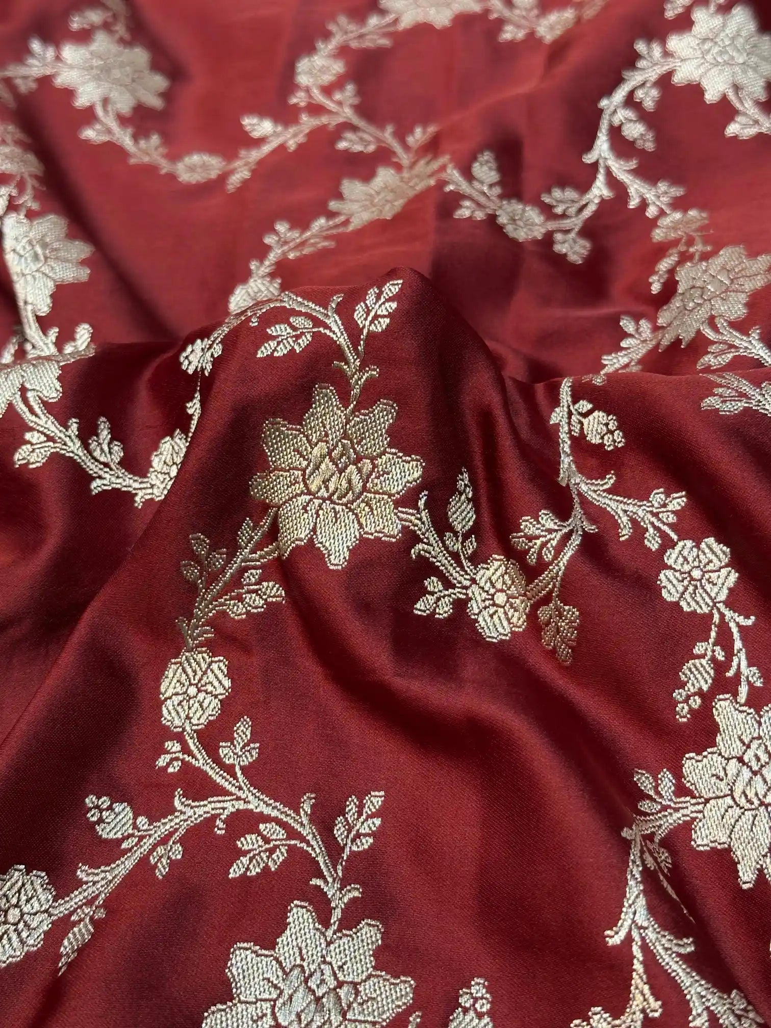 Light Maroon Mashru Katan Silk Heritage Weave Banarasi Saree