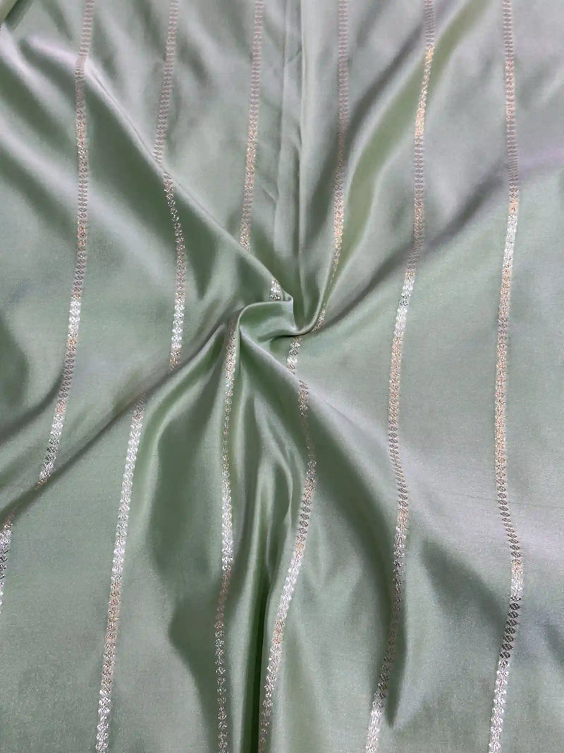 Light Pista Green Premium Mashru Katan Banarasi Saree