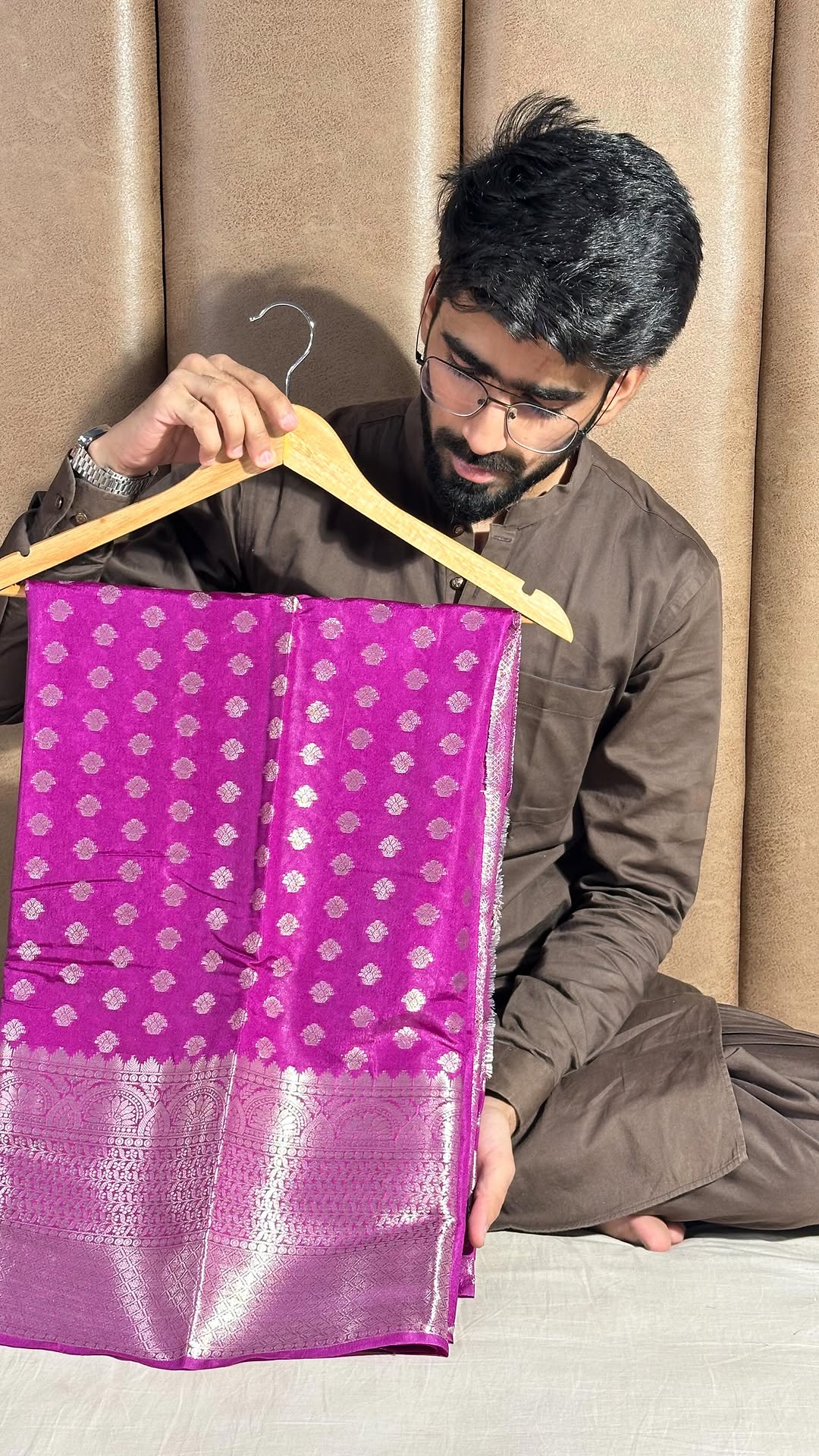 Light Purple Chiniya Silk Zari Buta Banarasi Saree