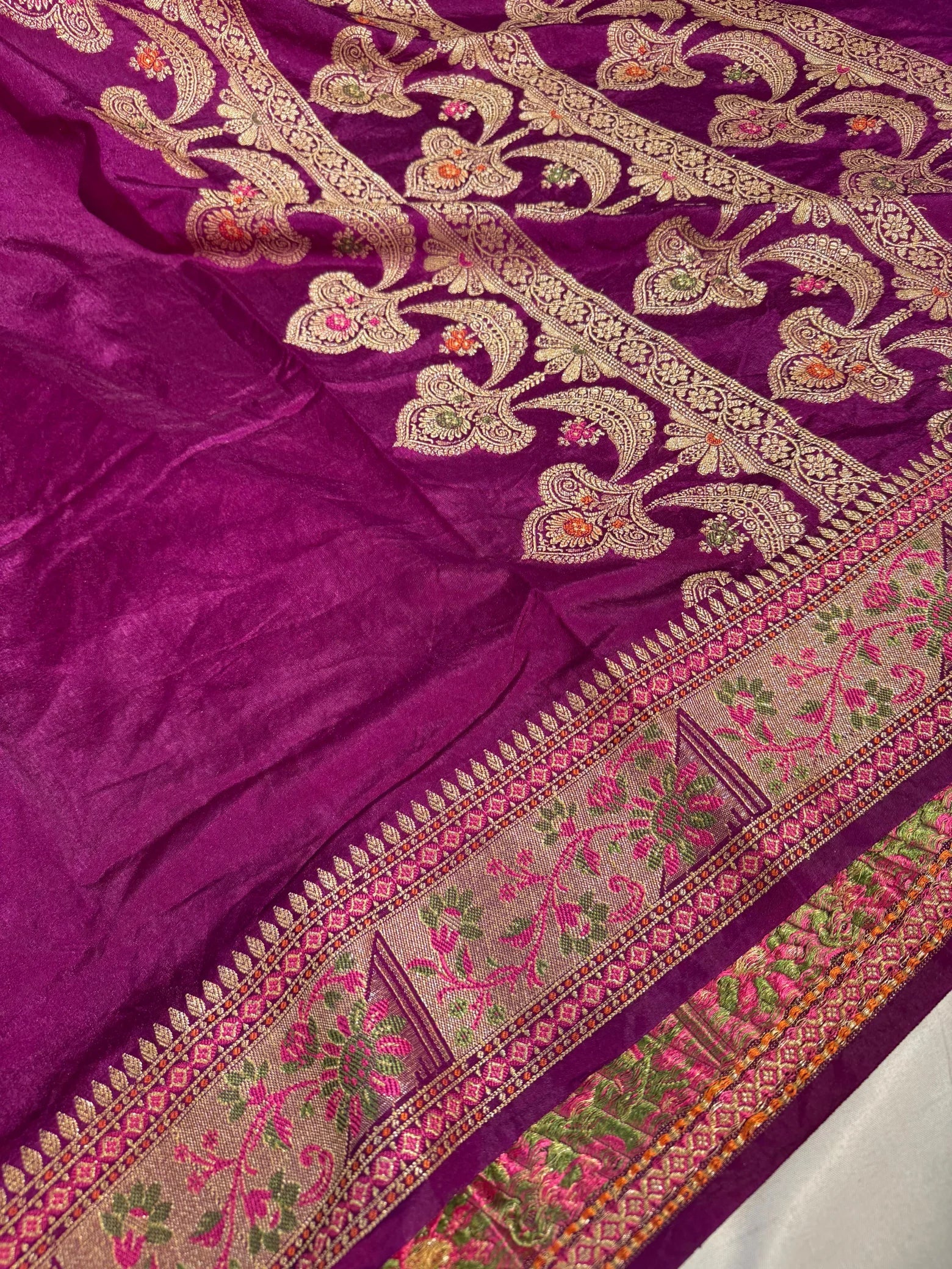 Light Purple Georgette Silk Saree with Rich Pallu and Blouse