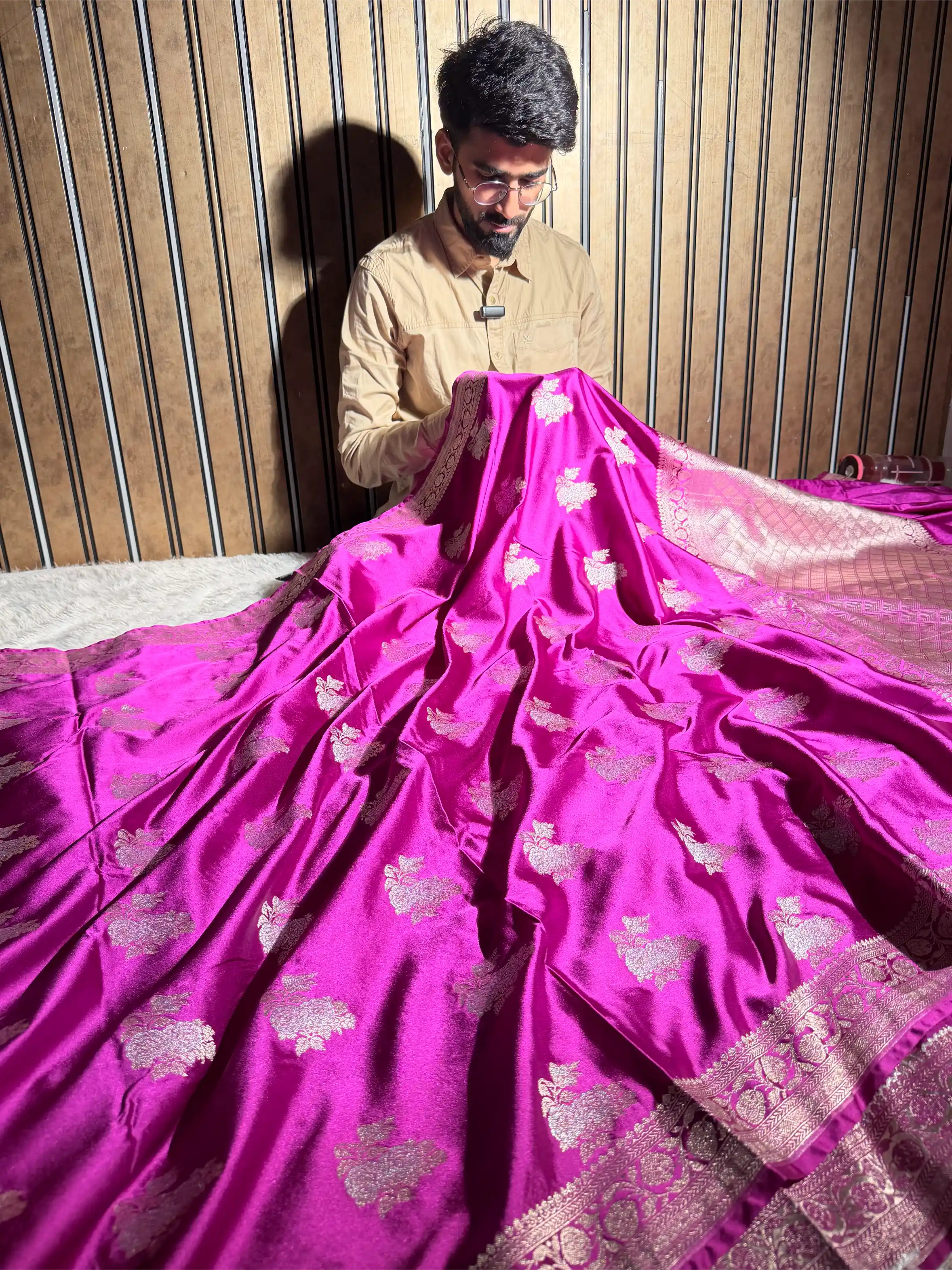 Light Purple Mashru Katan Silk Eccentric Banarasi Saree 
