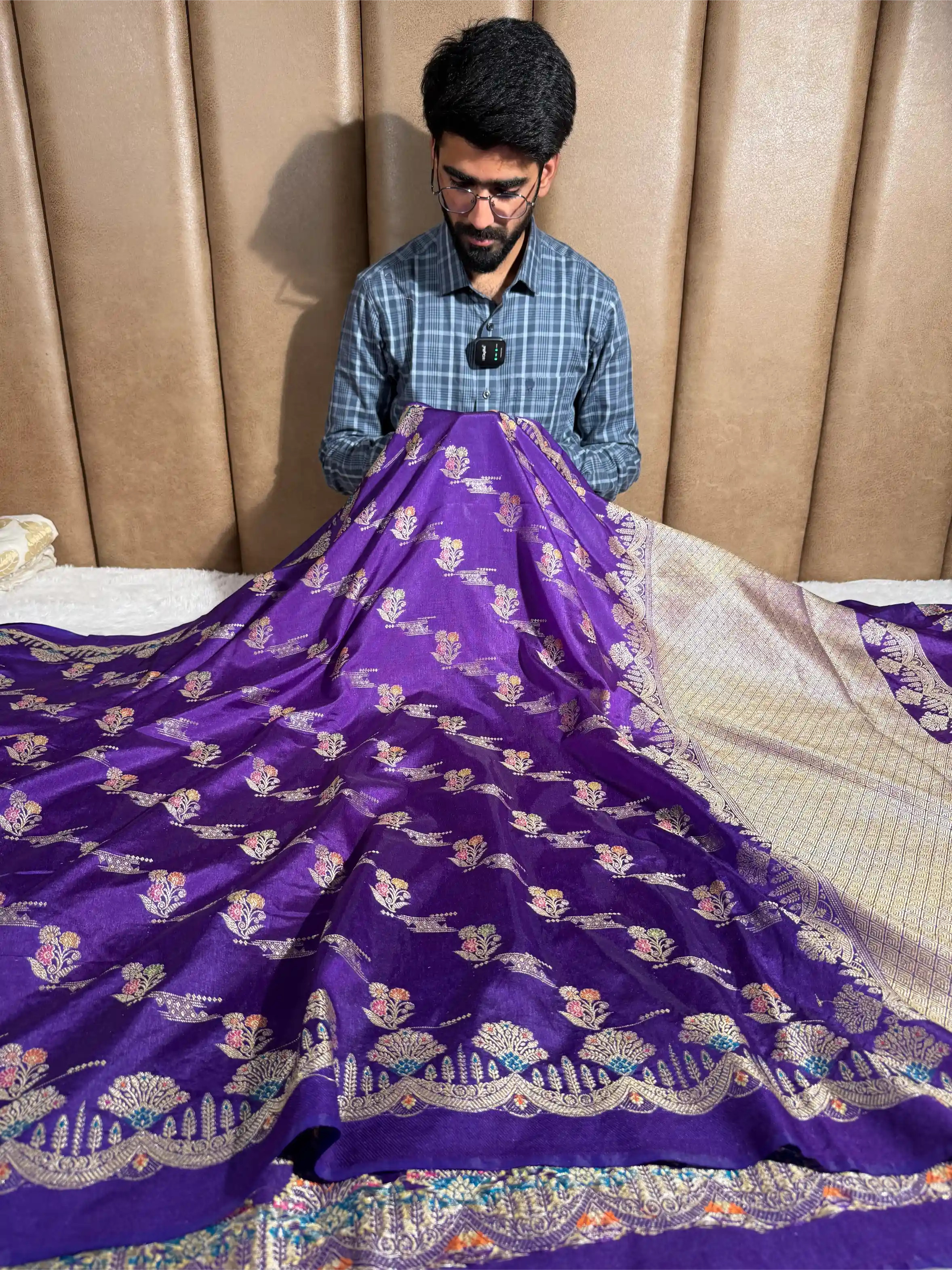 Light Purple Tilfi Meena Warm Silk Banarasi Saree