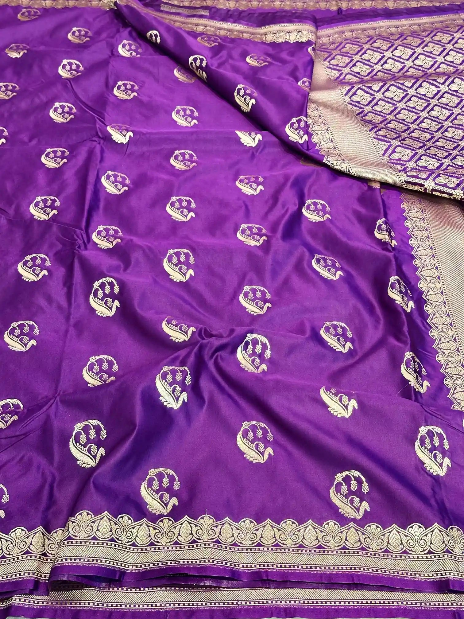 Light Purple Traditional Weave Mashru Katan Saree
