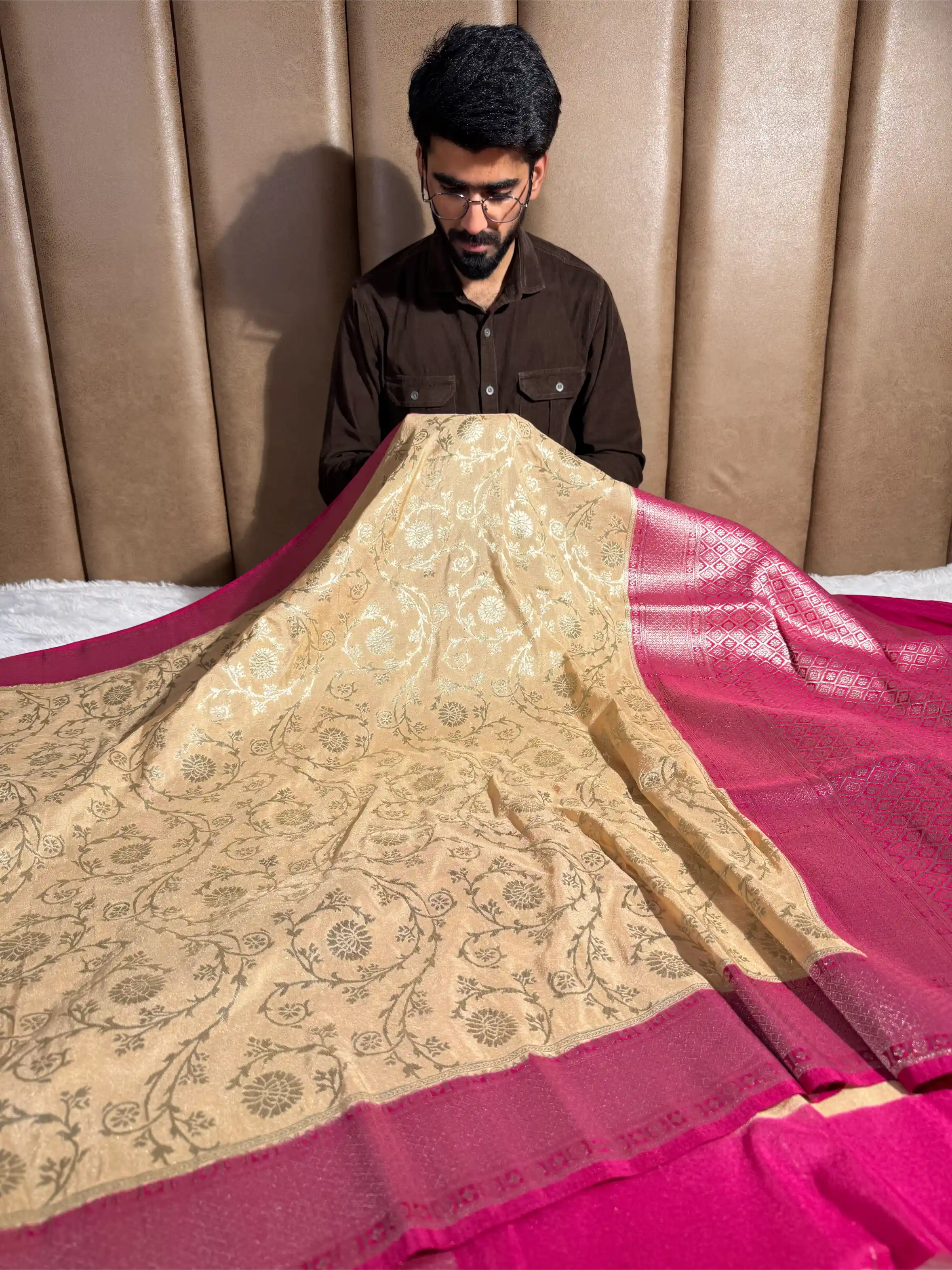 Light Tussar Semi Katan Silk Heritage Banarasi Saree