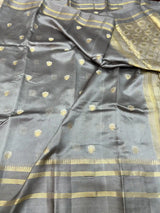 Light Beige Raw Mango Silk Banarasi Saree