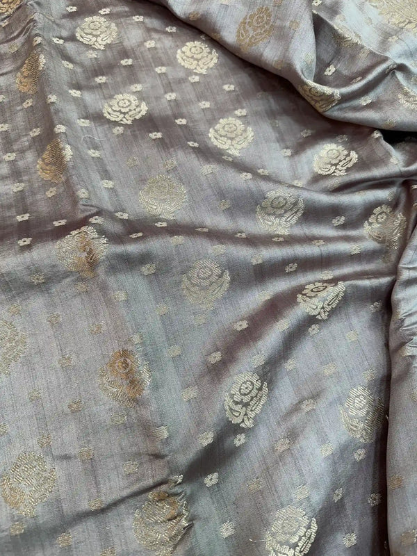 Light Brown Pure Chiniya Silk Saree