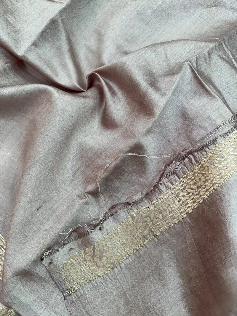 Light Brown Pure Chiniya Silk Saree