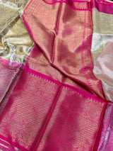 Light Gold Tissue Silk Embossed Floral Saree