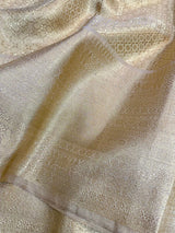 Light Golden Kanjeevaram Tissue Silk Bridal Saree