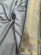 Light Grey Pure Chiniya Silk Banarasi Saree