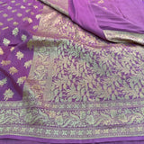 Light Lavender Munga Silk Banarasi Buta Saree