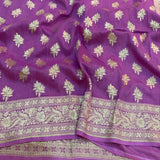 Light Lavender Munga Silk Banarasi Buta Saree