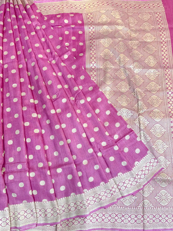 Light Lavender Shade Pure Munga Silk Saree