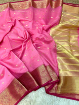 Light Pink Cotton Silk Zari Buti Banarasi Saree