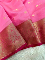 Light Pink Cotton Silk Zari Buti Banarasi Saree
