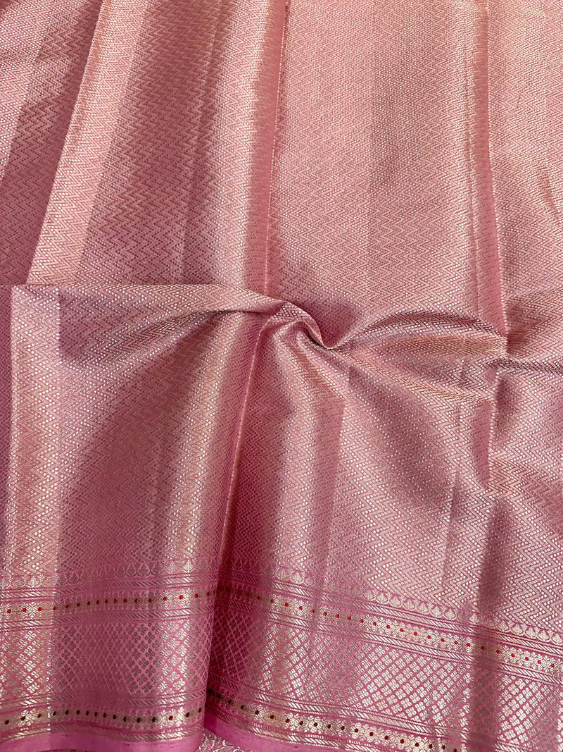 Light Pink Meenakari Buta Chiniya Silk Saree