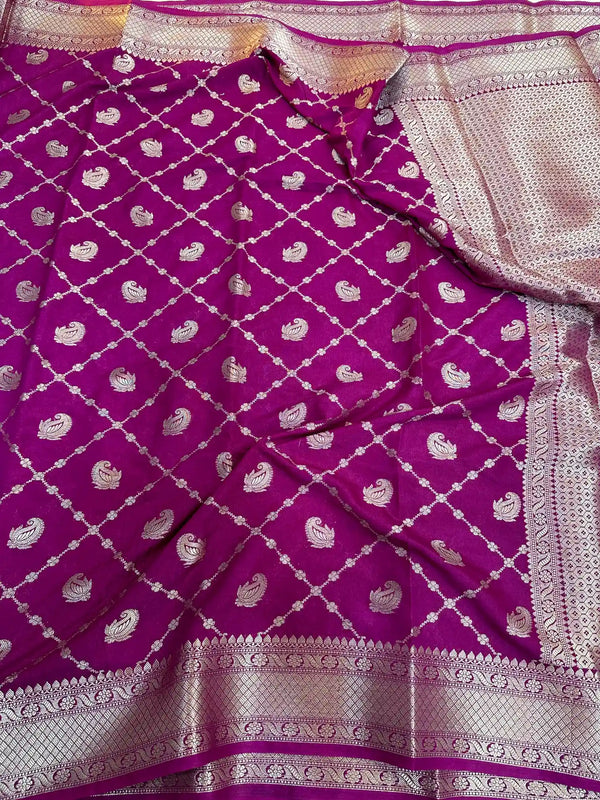 Light Purple Chiniya Silk Banarasi Saree