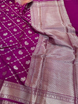 Light Purple Chiniya Silk Banarasi Saree