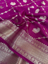 Light Purple Chiniya Silk Banarasi Saree