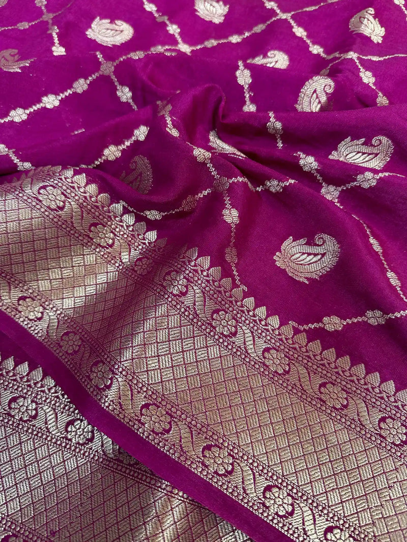 Light Purple Chiniya Silk Banarasi Saree