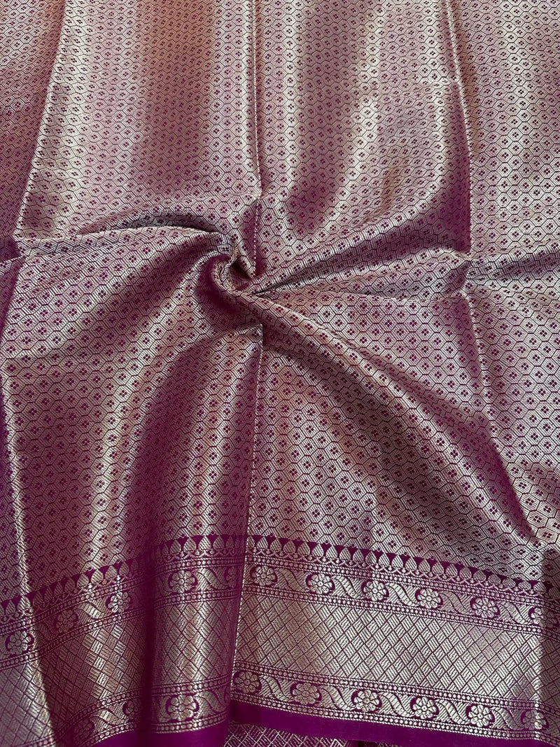 Light Purple Chiniya Silk Banarasi Saree