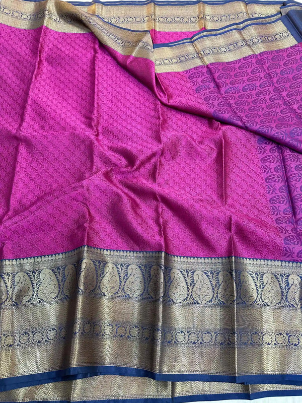 Light Purple Kanchi Kora Silk Embossed Weave Saree