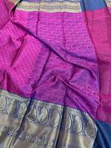 Light Purple Kanchi Kora Silk Embossed Weave Saree