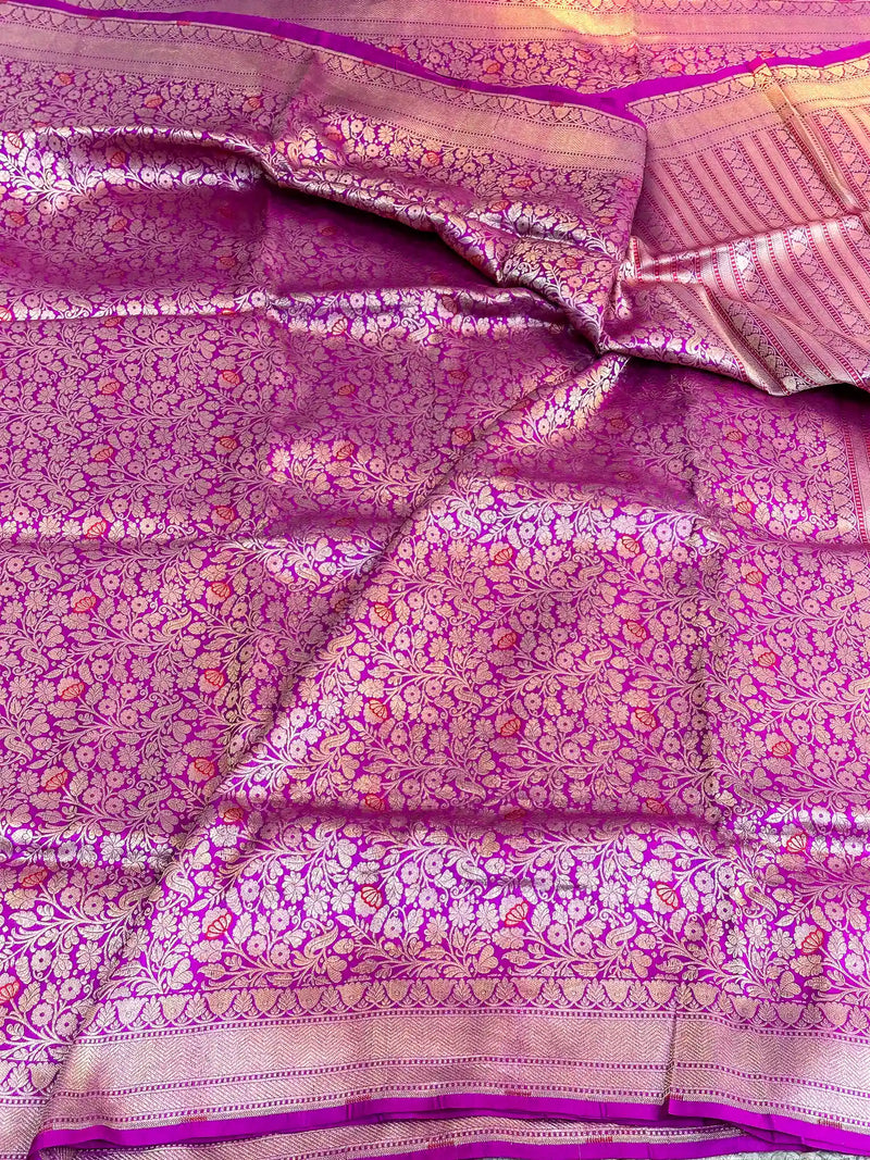 Light Purple Meenakari Brocade Katan Silk Saree