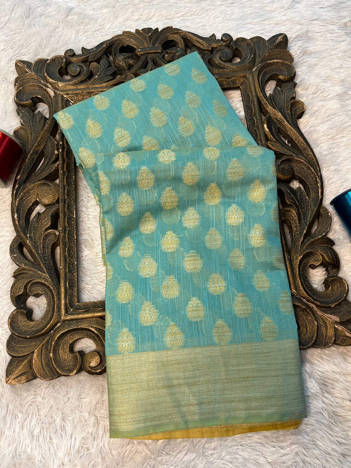 Soft Cotton Silk Rtique Zari Banarasi Saree