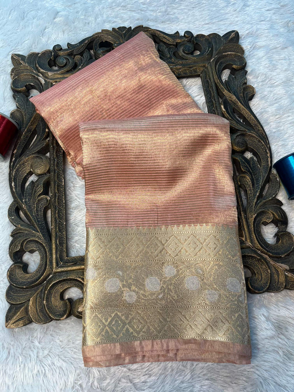 Soft Cotton Silk Rtique Zari Banarasi Saree