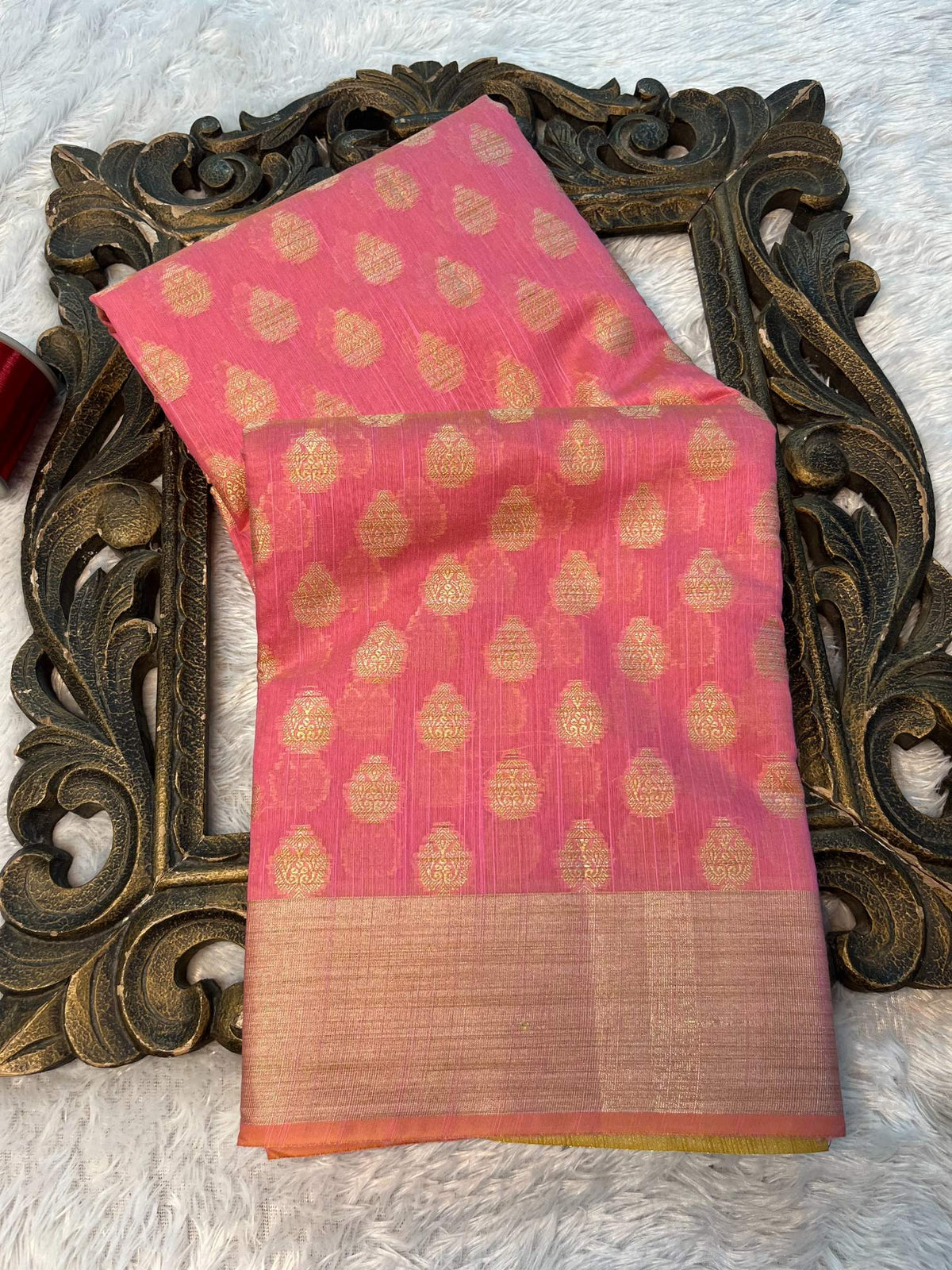 Soft Cotton Silk Rtique Zari Banarasi Saree