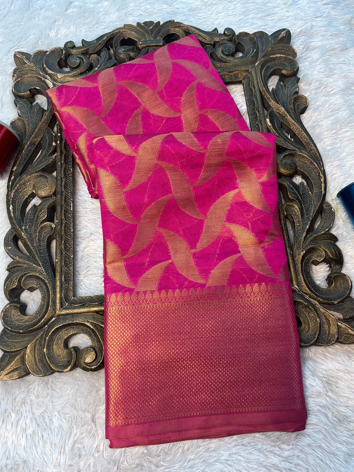 Soft Cotton Silk Rtique Zari Banarasi Saree