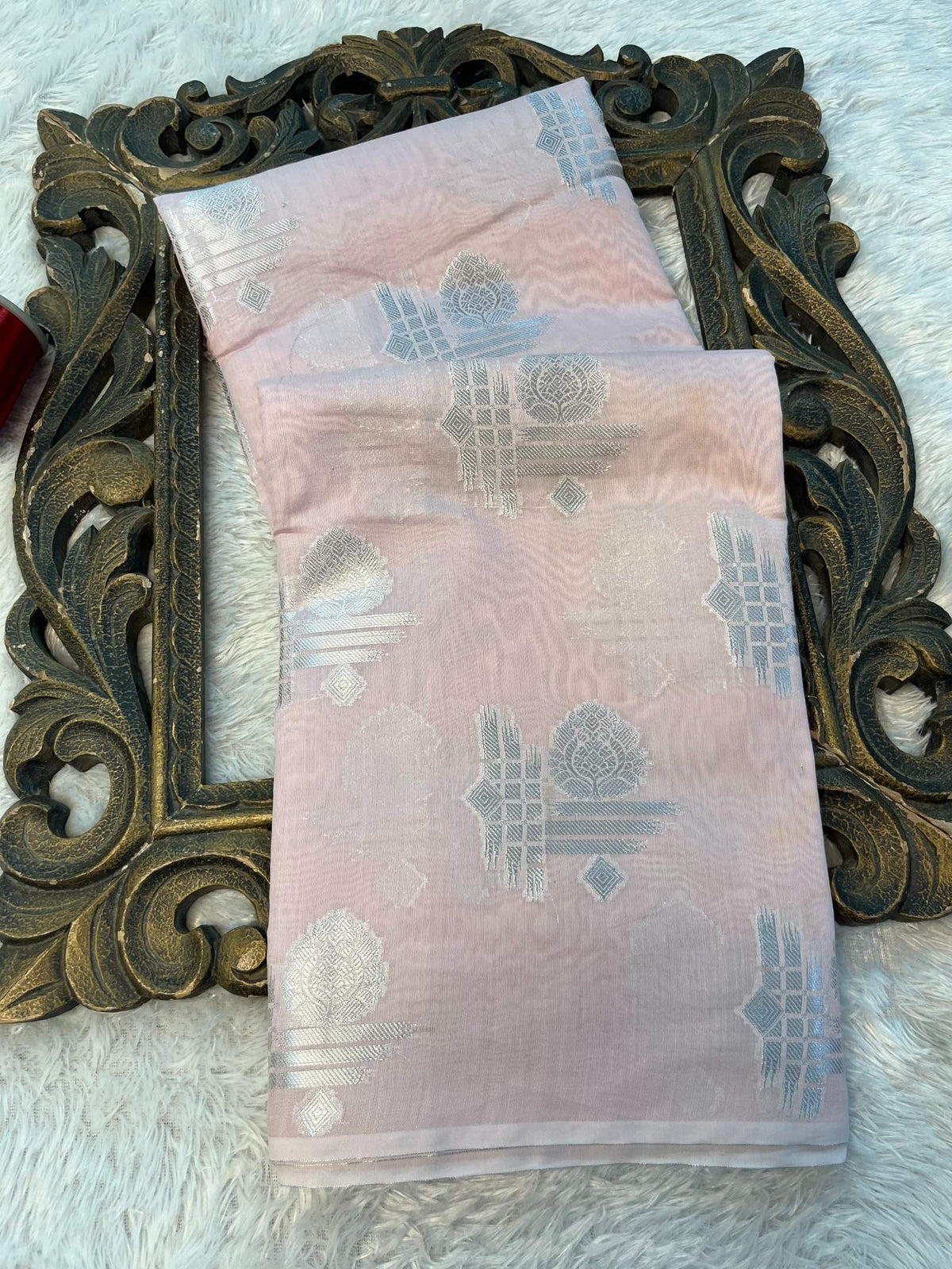 Soft Cotton Silk Rtique Zari Banarasi Saree