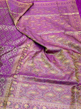 Majenta Mashru Katan Silk Banarasi Saree 