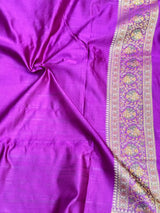 Majenta Mashru Katan Silk Banarasi Saree 