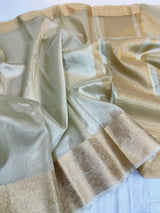Malaika Arora Inspired Golden Tissue Silk Saree