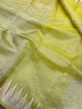 Manish Malhotra Inspired Light Yellow Temple Border Saree