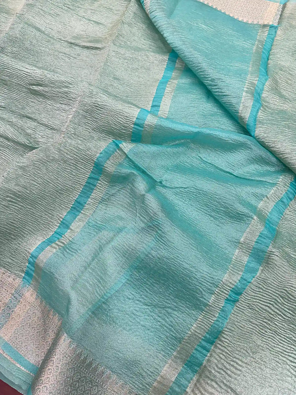 Manish Malhotra Inspired Sea Green Banarasi Border Saree