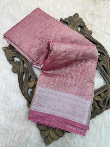 Manish Malhotra Inspired Pink Banarasi Border  Saree