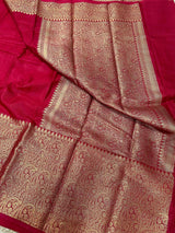 Maroon Warm Silk Banarasi KatBandh Saree