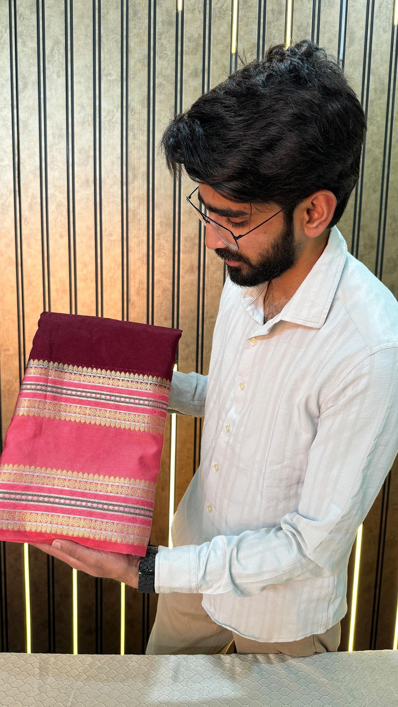 Maroon Warm Silk Banarasi Saree