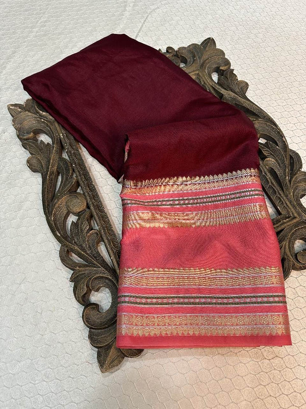 Maroon Warm Silk Banarasi Saree