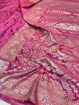 Mauve Peach Premium Mashru Katan Saree