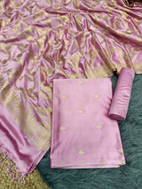 Mauve Pink Premium Mashru Katan Banarasi Suit