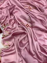 Mauve Shade premium Softsilk Handwork Saree