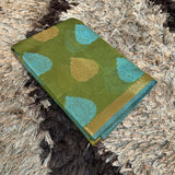 Mehandi Green Soft Cotton Silk Zari Banarasi Saree
