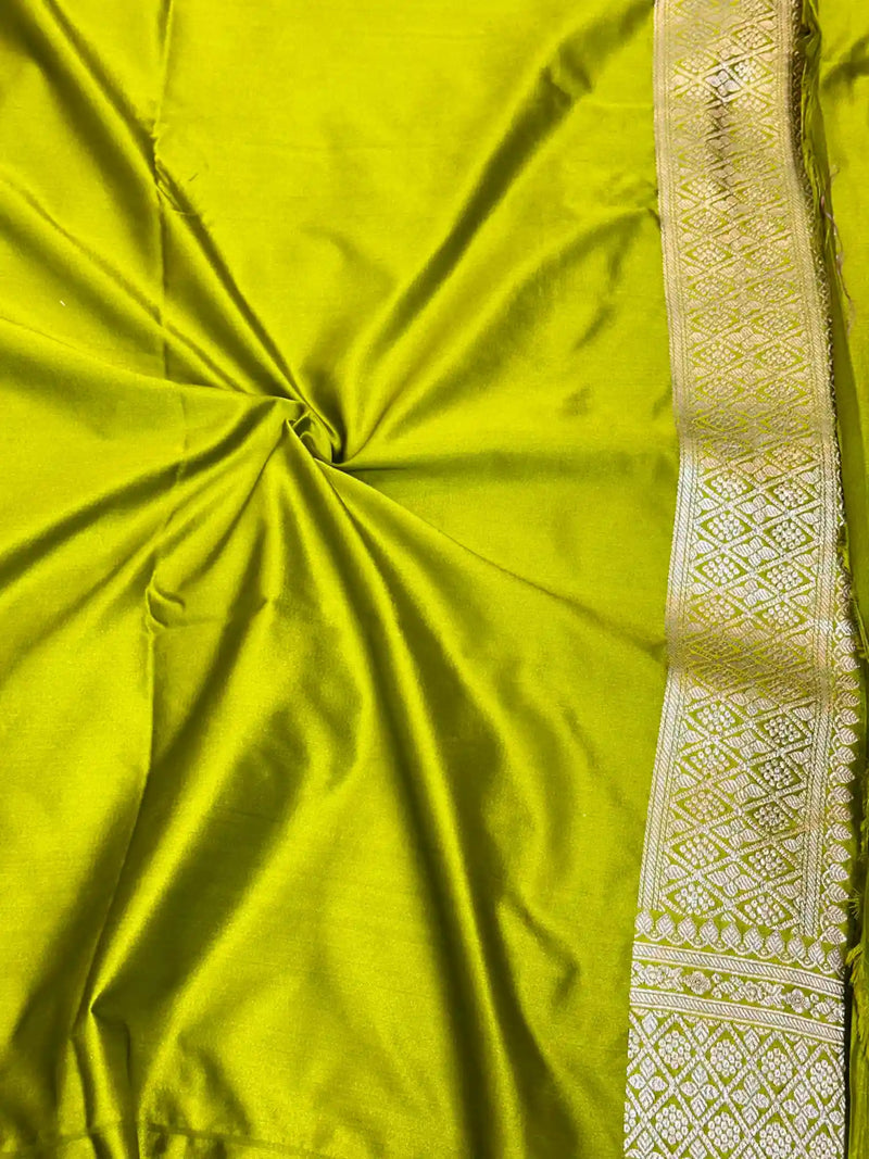 Mehendi Green Premium Mashru Katan Saree 