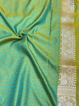 Mehendi Green Zari Buta Weave Mashru Silk Saree