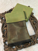 Mehendi Green Kanchi Kora Silk Banarasi